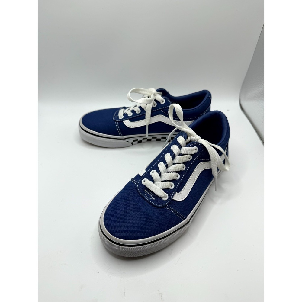 Vans Ward Youth 1 Sneaker Navy Blue Canvas Low Top Lace Up Skateboard Shoes
